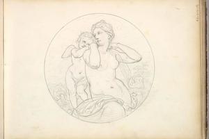 素描合集-Jules David--Two Women in Day Dresses Preparatory drawing