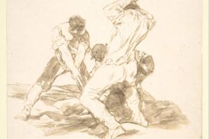 素描合集-Goya--Gravediggers; Images