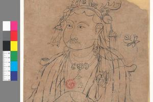 绘画P4082線描觀音菩薩像-1