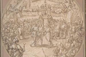 素描合集-Maerten de Vos--Captain de Bours handing over the Keys