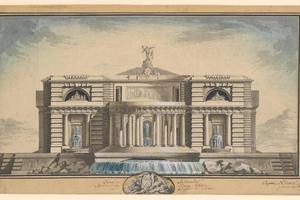 素描合集-Louis Gustave Taraval--Design for a Neoclassical Building