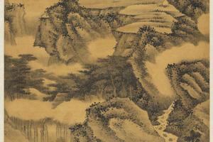 山村雨景图