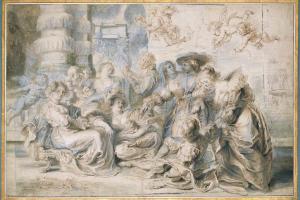 素描合集-Peter Paul Rubens--The Garden of Love (right portion)