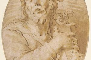 素描合集-Joachim Wtewael--Christ with the Cross