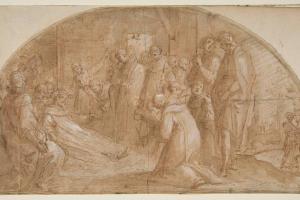 素描合集-Bernardino Poccetti--The death of Saint Alexis Falconieri at Monte Senario