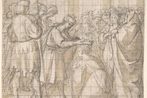 素描合集-Bartolomé Carducho--The Cornation of Esther by Ahasuerus