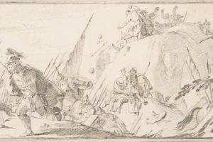 素描合集-Giovanni Battista Tiepolo--Illustration for a Book Scene of Combat