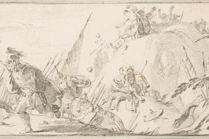 素描合集-Giovanni Battista Tiepolo--Illustration for a Book Scene of Combat
