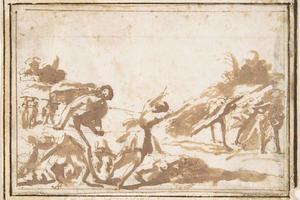 素描合集-Francesco Allegrini--Unidentified Scene Figures in a Landscape
