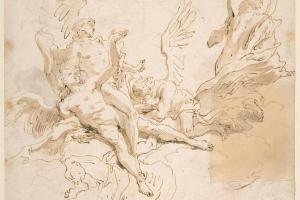素描合集-Giovanni Battista Tiepolo--Sheet of Studies Five Angels
