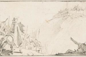 素描合集-Giovanni Battista Tiepolo--Illustration for a Book Cardinal with Troops Facing