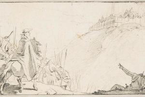 素描合集-Giovanni Battista Tiepolo--Illustration for a Book Cardinal with Troops Facing