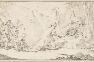 素描合集-Giovanni Battista Tiepolo--Illustration for a Book Supplicants Imploring an Emperor for Peace