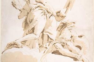 素描合集-Giovanni Battista Tiepolo--Standing Figure of Prudence
