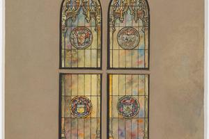素描合集-Louis Comfort Tiffany--Design for double lancet window