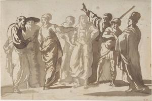 素描合集-Master of the Large Figure Brush Drawings--Group of Men