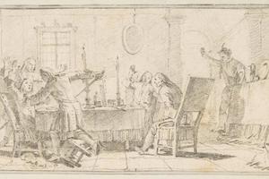 素描合集-Giovanni Battista Tiepolo--Illustration for a Book Scene of a Murder