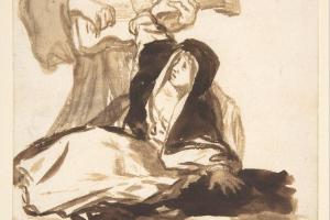 素描合集-Goya--A Nun Frightened by a Ghost; Images of Spain Album, 65