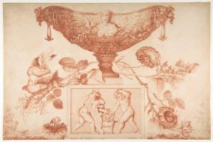 素描合集-Aubert Henri Joseph Parent--Wine Cooler or Vase on a Classical Pedestal