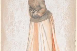 素描合集-Auguste Renoir--Young Woman with a Muff