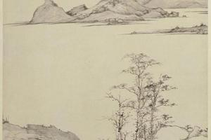 仿倪瓒山水图轴