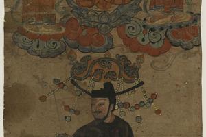 绘画 P4819彩绘五代绢画供养图