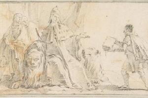 素描合集-Giovanni Battista Tiepolo--Illustration for a Book Allegory of Venice