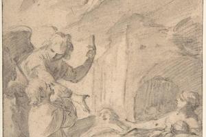 素描合集-Laurent de La Hyre--St. Roch Interceding