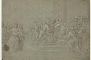 素描合集-Attributed to Pomponio Amalteo--Susannah and the Elders before Daniel