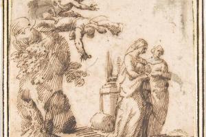 素描合集-attributed to Francesco Allegrini--Unidentified Subject Two Falling Figures