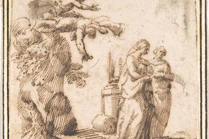 素描合集-attributed to Francesco Allegrini--Unidentified Subject Two Falling Figures