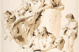 素描合集-Giovanni Battista Tiepolo--Scherzo di Fantasia Standing Warrior