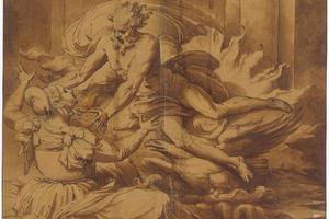 素描合集-Perino del Vaga--Jupiter Appearing to Semele