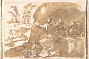 素描合集-attributed to Francesco Allegrini--Lot and His Daughters