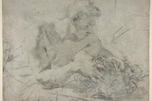素描合集-Giovanni Battista Piazzetta--David With the Head of Goliath