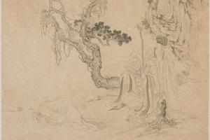 白描罗汉图册-画册