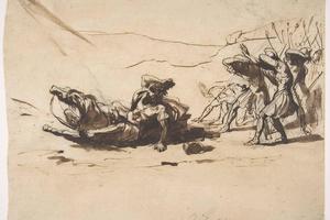素描合集-Pier Francesco Mola--Conversion of Saint Paul