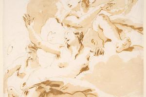素描合集-Giovanni Battista Tiepolo--Three Winged Female Figures
