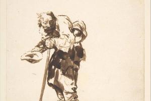素描合集-Goya--Beggar with a Staff in His Left Hand