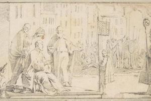 素描合集-Giovanni Battista Tiepolo--Illustration for a Book Coronation of an Emperor