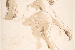 素描合集-Giovanni Battista Tiepolo--Seated Satyress