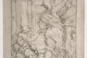 素描合集-Perino del Vaga--Saint Peter and Saint John Healing a Cripple