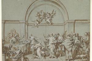 素描合集-Paolo Gerolamo Piola--Christ in the House of Martha and Mary
