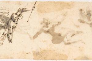 素描合集-attributed to Francesco Allegrini--Four Flying Angels ; Two Flying Figures