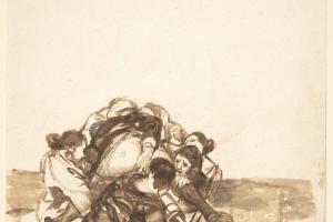 素描合集-Goya--Revenge Upon a Constable, from Images