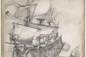 素描合集-Pierre Puget--A Frigate at Sea