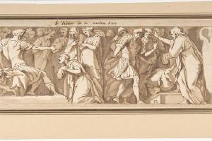 素描合集-attributed to Andrea Boscoli--Scenes from Ancient History, after Polidoro da Caravaggio