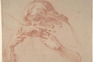 素描合集-attributed to Marco Benefial--Youth Kissing an Outstretched Hand