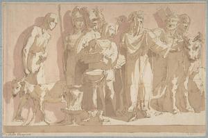 素描合集-Giuseppe Bernardino Bison--Scene of Antique Sacrifice