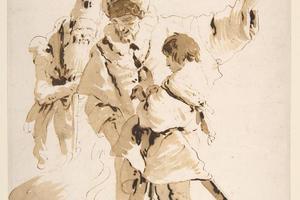 素描合集-Giovanni Battista Tiepolo--Scherzo di Fantasia Two Standing Orientals